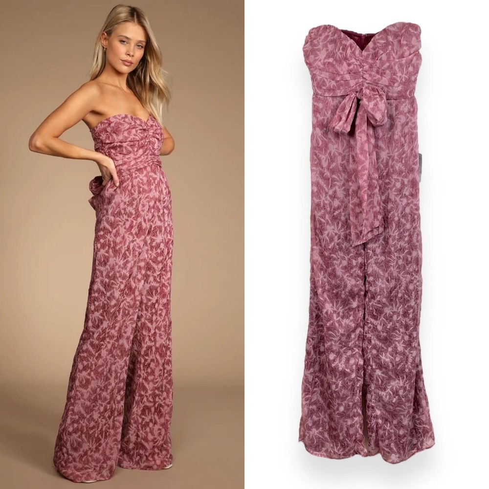 Lulu's Pink Strapless Jumpsuit